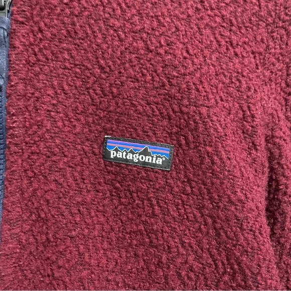Patagonia Woolyester Fleece Jacket Full Zip Oxide Red Blue Womens Large L - Picture 15 of 16